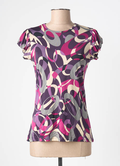 Tricou imprimeu fantezie mâneci scurte violet C&C CONFIDENTIAL femme