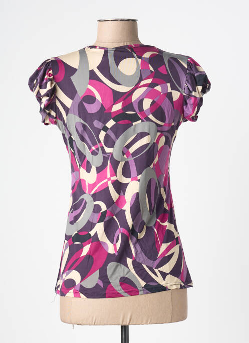 Tricou imprimeu fantezie mâneci scurte violet C&C CONFIDENTIAL femme