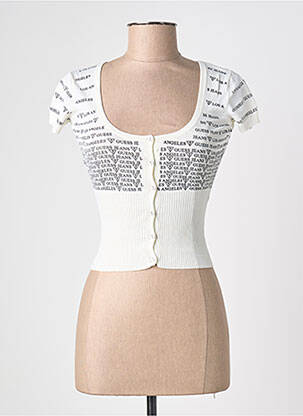 Top elasticitate mâneci scurte bej GUESS femeie