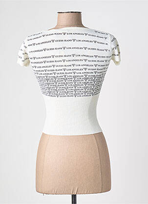 Top elasticitate mâneci scurte bej GUESS femeie
