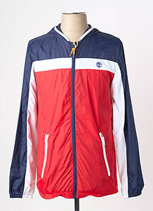 Jachetă vânt efect material satinat cu glugă roșu TIMBERLAND garcon