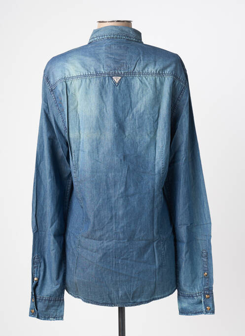 Cămașă cu mâneci lungi manșete cu nasturi albastru GUESS homme