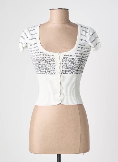 Top elasticitate mâneci scurte bej GUESS femme