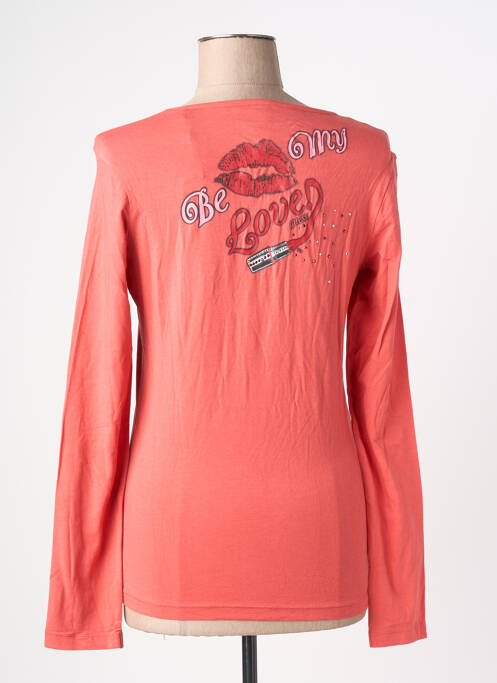 Tricou guler în v mâneci lungi roz GUESS femme