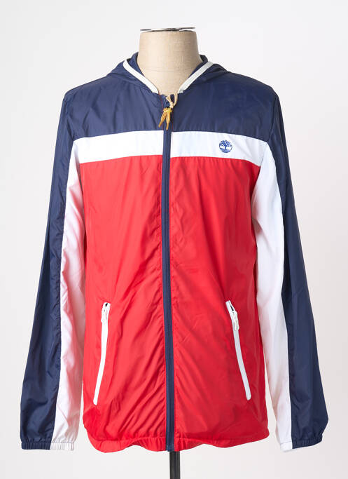 Jachetă vânt efect material satinat cu glugă roșu TIMBERLAND garcon