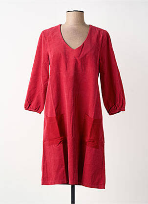 Rochie midi mâneci lungi mâneci lungi roșu BLANC BOHEME femme