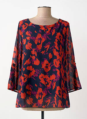 Bluză imprimeu fantezie mâneci lungi portocaliu BLANC BOHEME femme