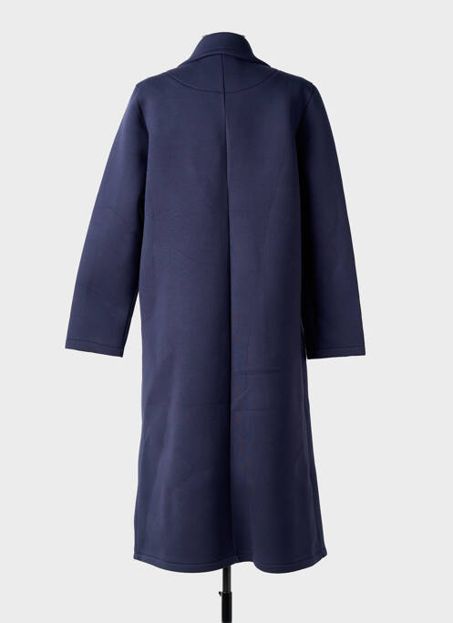 Palton lung croială dreaptă fără glugă albastru BLANC BOHEME femme