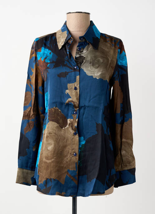 Cămașă croială cambrată mâneci lungi albastru BLANC BOHEME femme