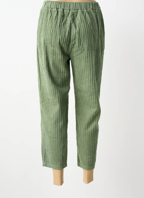 Pantalon 7/8 talie elastică mărime normală verde BLANC BOHEME femme