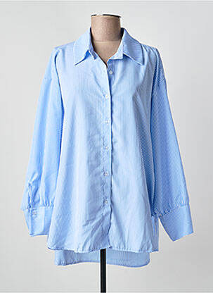 Cămașă croială dreaptă mâneci lungi albastru MADE IN ITALY femme