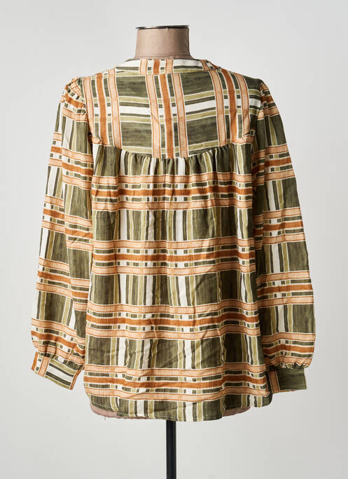 Cămașă imprimeu fantezie mâneci lungi verde MADE IN ITALY femme