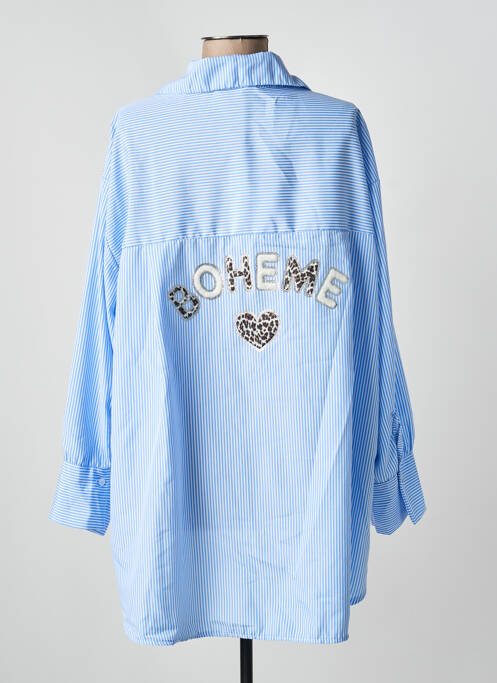 Cămașă croială dreaptă mâneci lungi albastru MADE IN ITALY femme