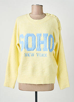 Pulover guler rotund mâneci lungi galben FLAMANT ROSE femme