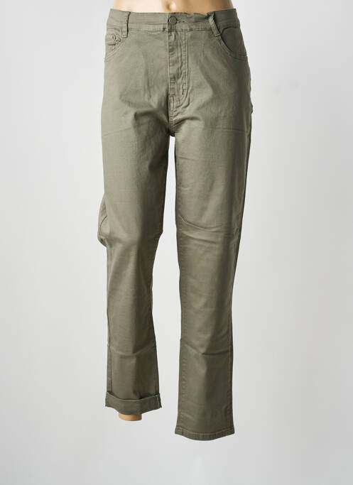 Pantalon drept elasticitate mărime normală verde VOGGO femme