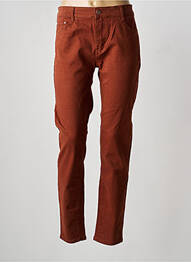 Pantalon slim țesătură poplin mărime normală maro VOGGO femeie