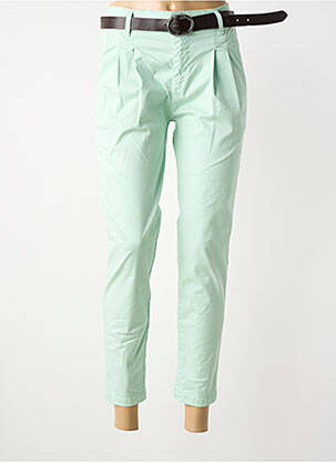 Pantalon chino țesătură poplin mărime normală verde CECILE WANG femeie