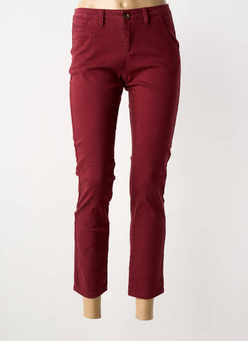 Pantalon chino închidere cu fermoar sub clapetă cu nasturi mărime normală roșu R.DISPLAY femme