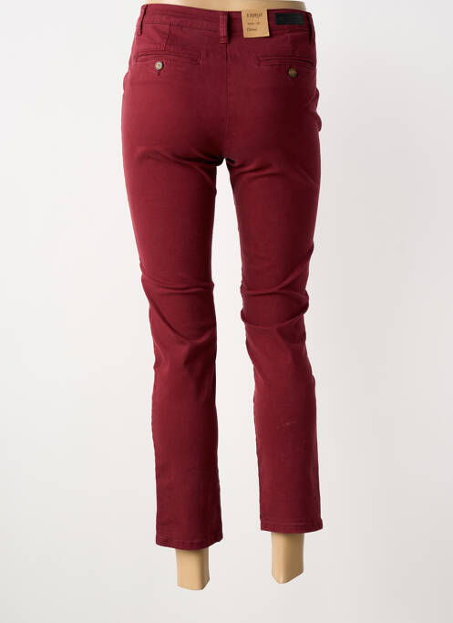 Pantalon chino închidere cu fermoar sub clapetă cu nasturi mărime normală roșu R.DISPLAY femme