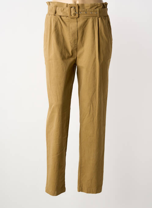 Pantalon chino țesătură poplin mărime normală maro FASCINATE femme