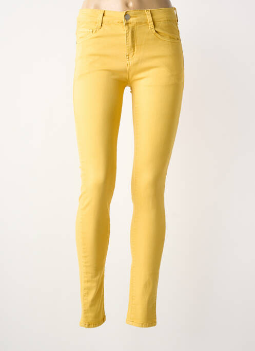 Blugi skinny țesătură brută mărime normală galben VOGGO femme