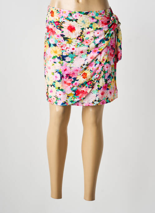 Fustă scurtă talie elastică roz CERISE BLUE femme