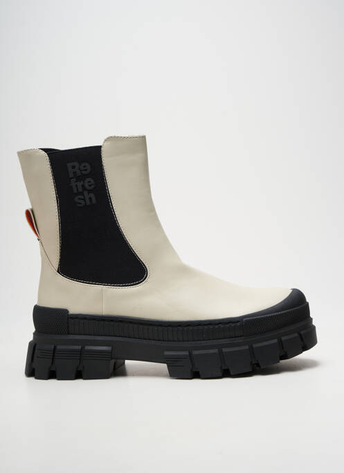 Botine/ghete toc mic toc plat până la 3 cm bej REFRESH femme