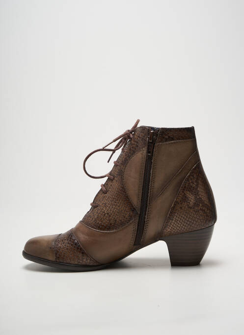 Botine/ghete cubanez toc de 4 la 6 cm maro PINTO DI BLU femme