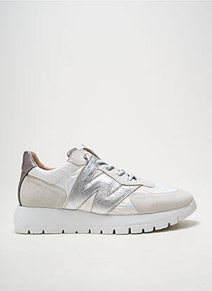 Adidași țesătură satinată toc de 4 la 6 cm argintiu WONDERS femme