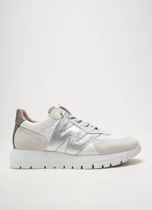 Adidași țesătură satinată toc de 4 la 6 cm argintiu WONDERS femme