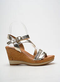 Sandale/pantofi decupați țesătură satinată toc de 7 la 9 cm auriu TAMARIS femme