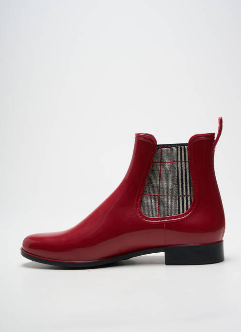 Botine/ghete țesătură satinată toc plat până la 3 cm roșu MEDUSA femme