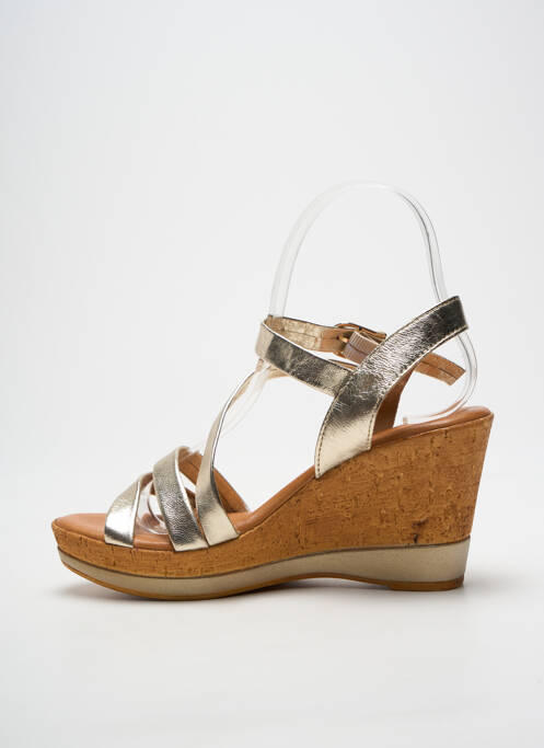 Sandale/pantofi decupați țesătură satinată toc de 7 la 9 cm auriu TAMARIS femme