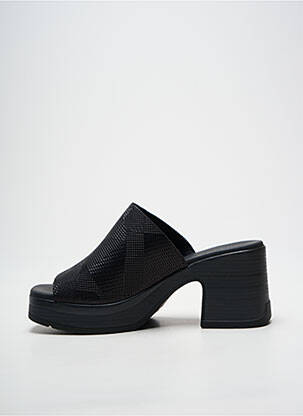 Mulete/saboți semi compensat toc de 7 la 9 cm negru PAULA URBAN femeie