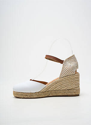 Espadrile vârf rotund toc de 7 la 9 cm alb PINAZ femeie