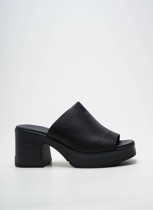 Mulete/saboți semi compensat toc de 7 la 9 cm negru PAULA URBAN femme
