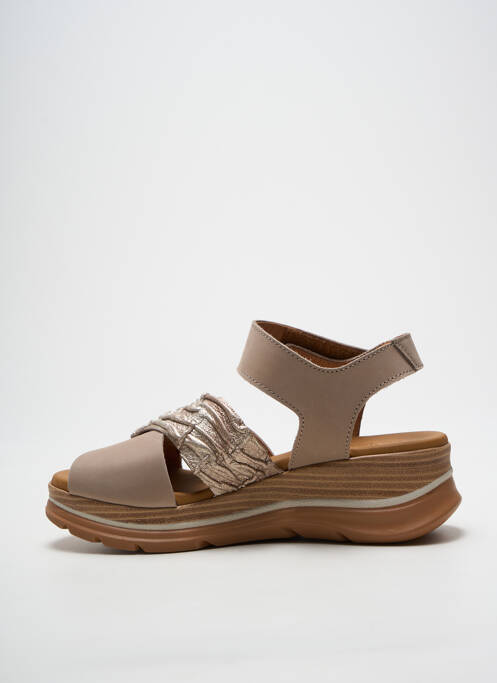 Sandale/pantofi decupați țesătură satinată toc de 4 la 6 cm bej PAULA URBAN femme