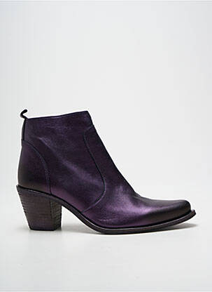 Botine/ghete țesătură satinată toc de 4 la 6 cm violet REDSKINS femme