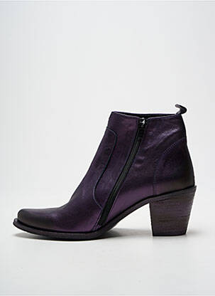 Botine/ghete țesătură satinată toc de 4 la 6 cm violet REDSKINS femeie