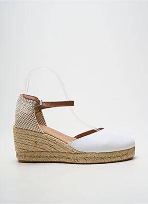 Espadrile vârf rotund toc de 7 la 9 cm alb PINAZ femeie