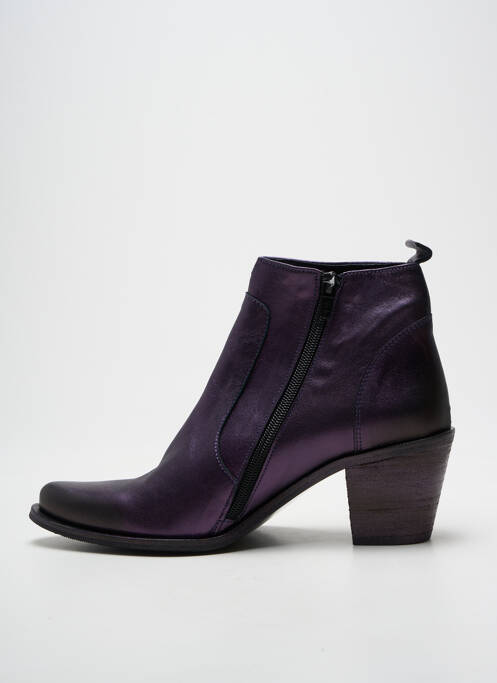 Botine/ghete țesătură satinată toc de 4 la 6 cm violet REDSKINS femme