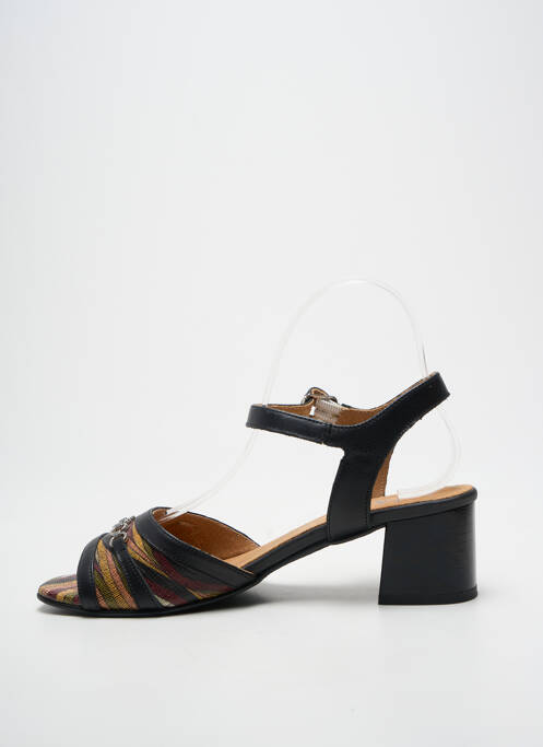 Sandale/pantofi decupați închidere cu bride toc de 4 la 6 cm negru INEA femme