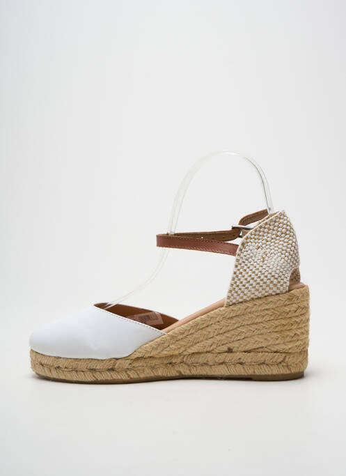 Espadrile închidere cu bride toc de 7 la 9 cm alb PINAZ femme