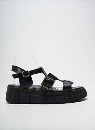 Sandale/pantofi decupați material neted toc de 4 la 6 cm negru GOODSTEP femeie