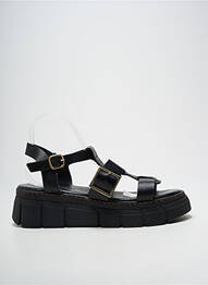 Sandale/pantofi decupați material neted toc de 4 la 6 cm negru GOODSTEP femeie