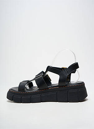 Sandale/pantofi decupați material neted toc de 4 la 6 cm negru GOODSTEP femeie