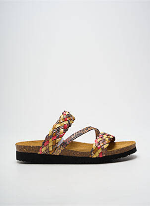 Mulete/saboți vârf deschis toc plat până la 3 cm galben SANTAFE femme