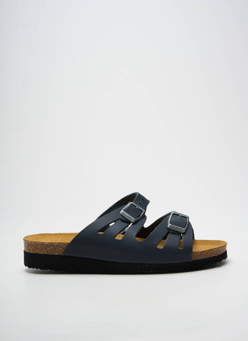 Mulete/saboți vârf deschis toc plat până la 3 cm albastru SANTAFE femme