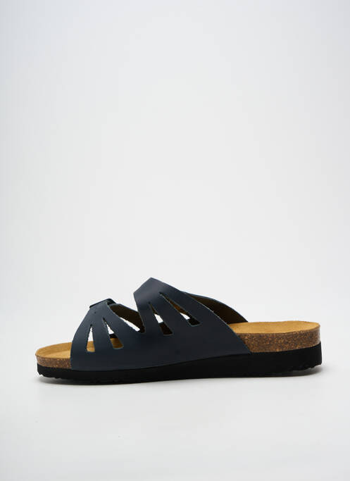 Mulete/saboți vârf deschis toc plat până la 3 cm albastru SANTAFE femme