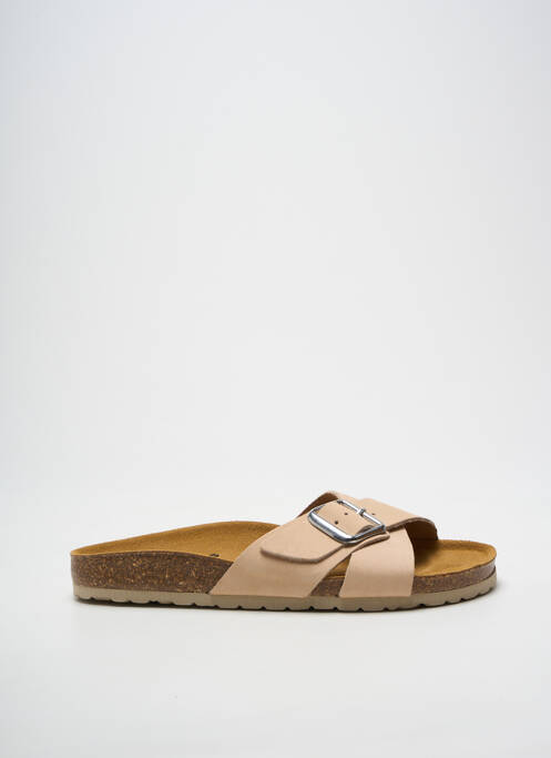 Mulete/saboți arcadă plantară toc plat până la 3 cm bej SANTAFE femme